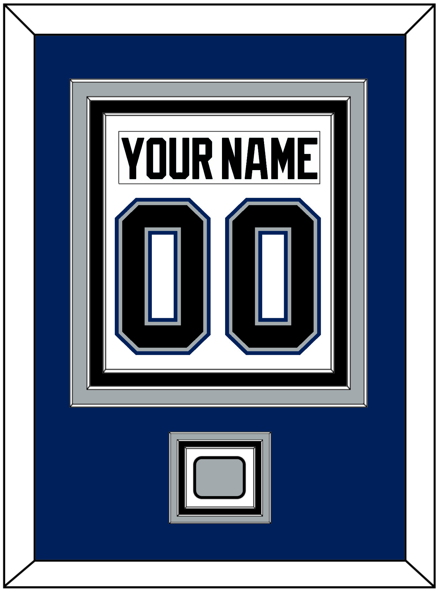 Tampa Bay Nameplate & Number (Back) Combined With 2004 Stanley Cup Finals Patch - Home White (2001-2007) - Premier Tier 2