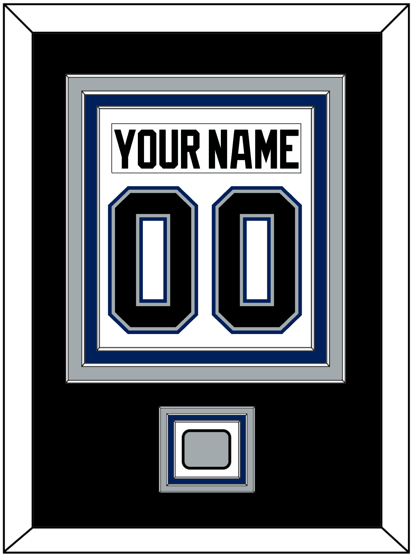 Tampa Bay Nameplate & Number (Back) Combined With 2004 Stanley Cup Finals Patch - Home White (2001-2007) - Premier Tier 3