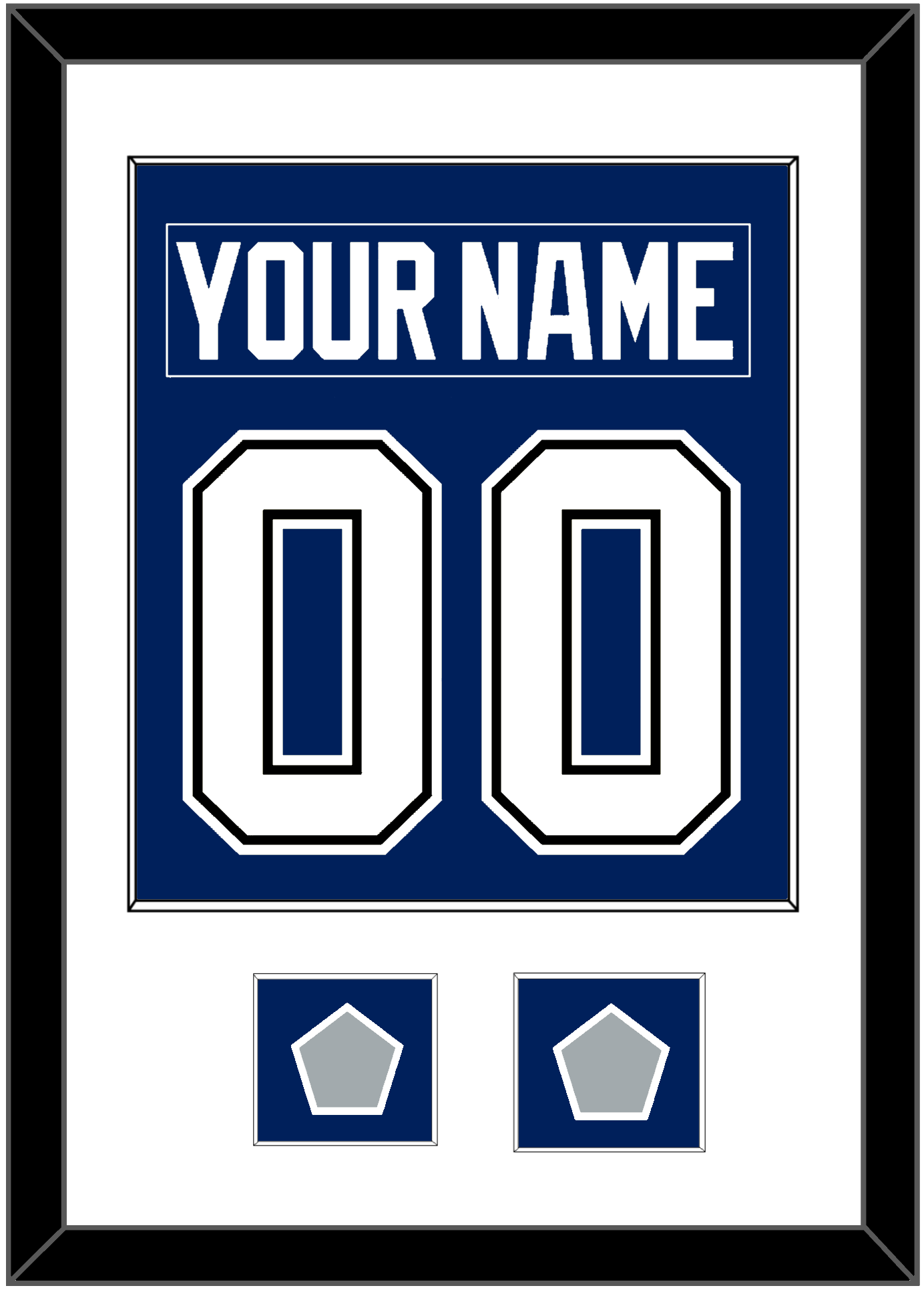 Tampa Bay Nameplate & Number (Back) Combined With 2020 & 2021 Stanley Cup Finals Patches - Home Blue - Essential Tier 1