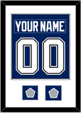 Tampa Bay Nameplate & Number (Back) Combined With 2020 & 2021 Stanley Cup Champions Patches - Home Blue - Single Mat 1
