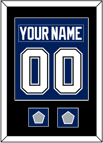 Tampa Bay Nameplate & Number (Back) Combined With 2020 & 2021 Stanley Cup Finals Patches - Home Blue - Essential Tier 2