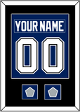 Tampa Bay Nameplate & Number (Back) Combined With 2020 & 2021 Stanley Cup Finals Patches - Home Blue - Single Mat 2