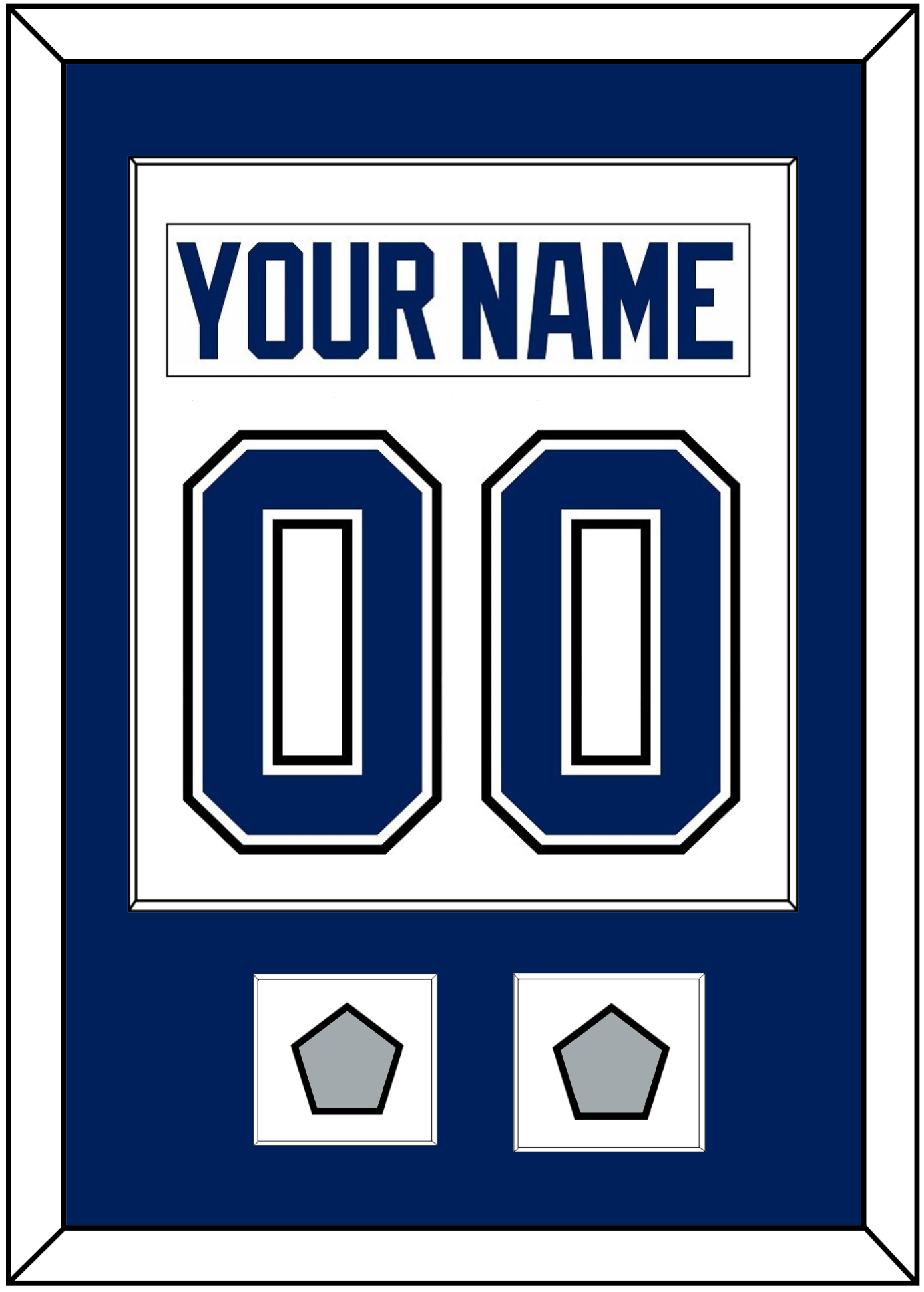 Tampa Bay Nameplate & Number (Back) Combined With 2020 & 2021 Stanley Cup Champions Patches - Road White - Essential Tier 1
