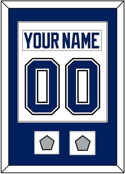 Tampa Bay Nameplate & Number (Back) Combined With 2020 & 2021 Stanley Cup Champions Patches - Road White - Essential Tier 1