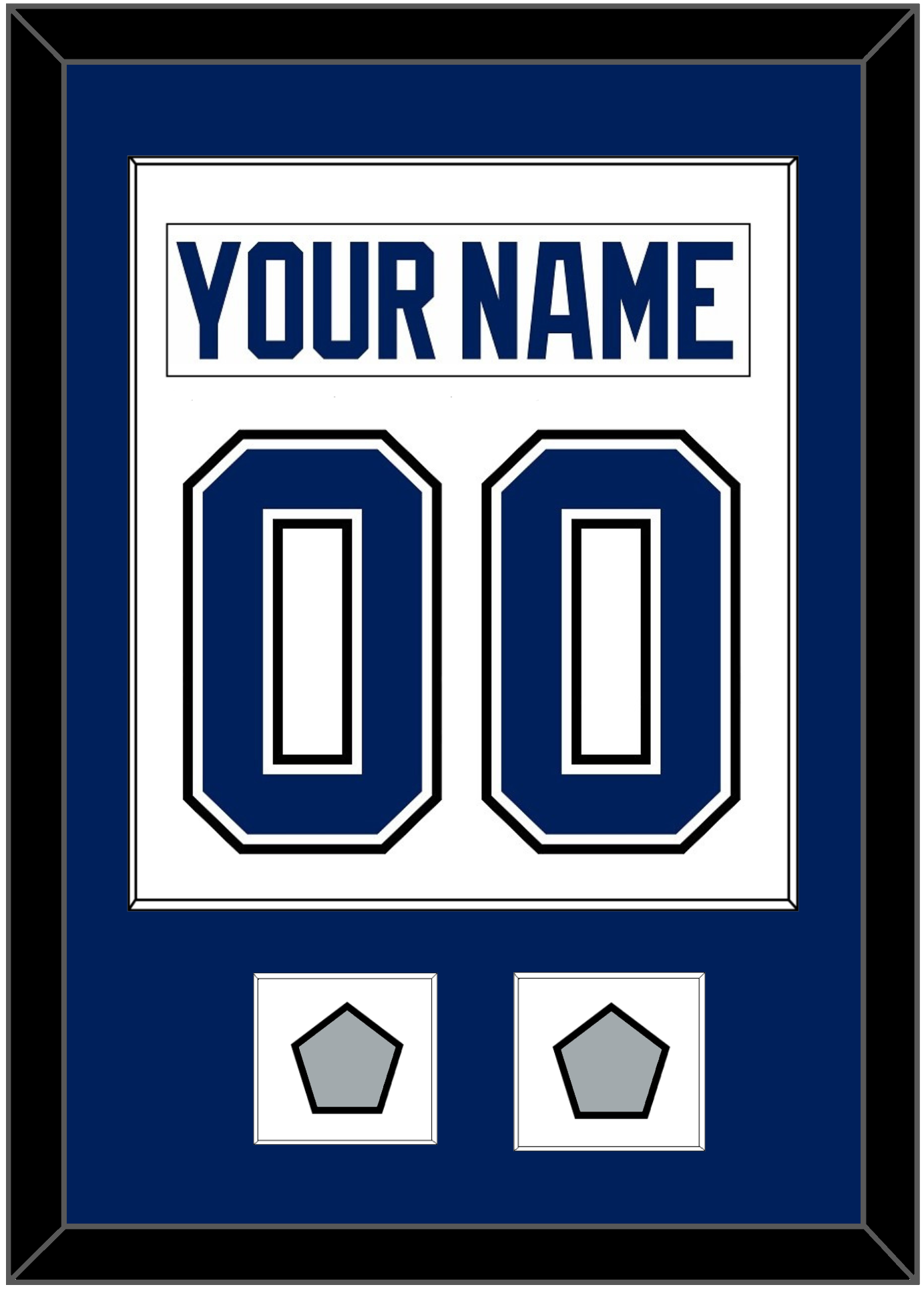Tampa Bay Nameplate & Number (Back) Combined With 2020 & 2021 Stanley Cup Finals Patches - Road White - Essential Tier 1