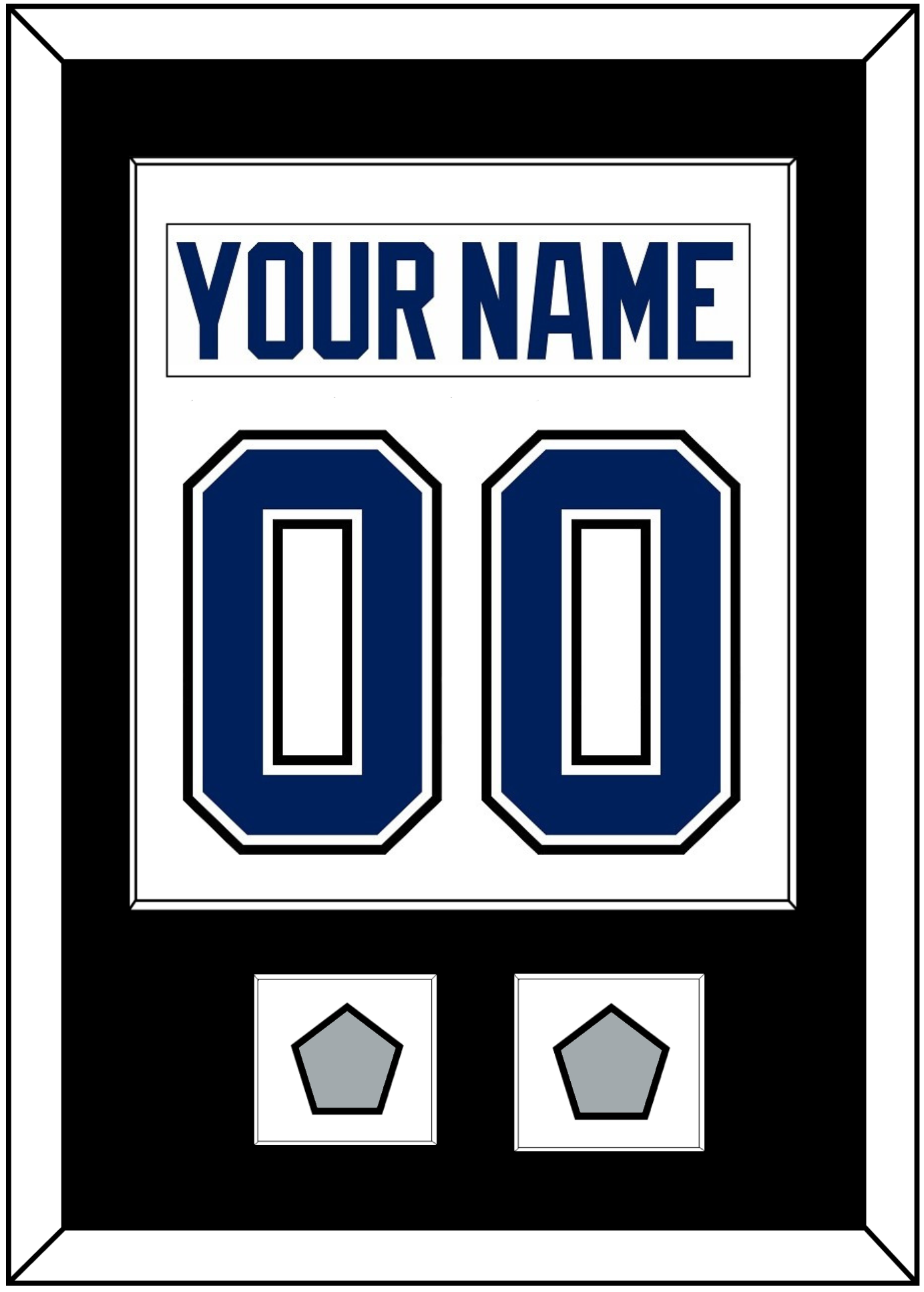 Tampa Bay Nameplate & Number (Back) Combined With 2020 & 2021 Stanley Cup Finals Patches - Road White - Essential Tier 2