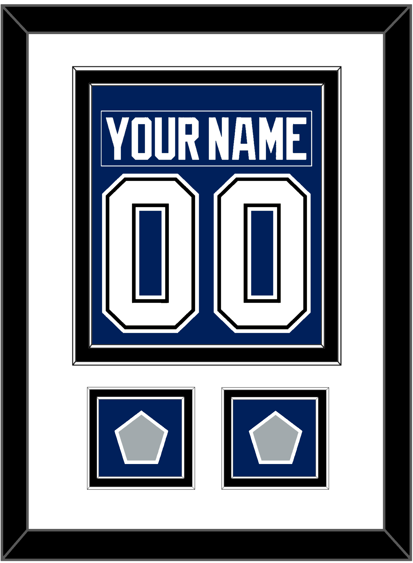 Tampa Bay Nameplate & Number (Back) Combined With 2020 & 2021 Stanley Cup Champions Patches - Home Blue - Signature Tier 1