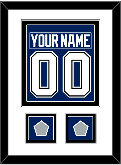 Tampa Bay Nameplate & Number (Back) Combined With 2020 & 2021 Stanley Cup Finals Patches - Home Blue - Signature Tier 1