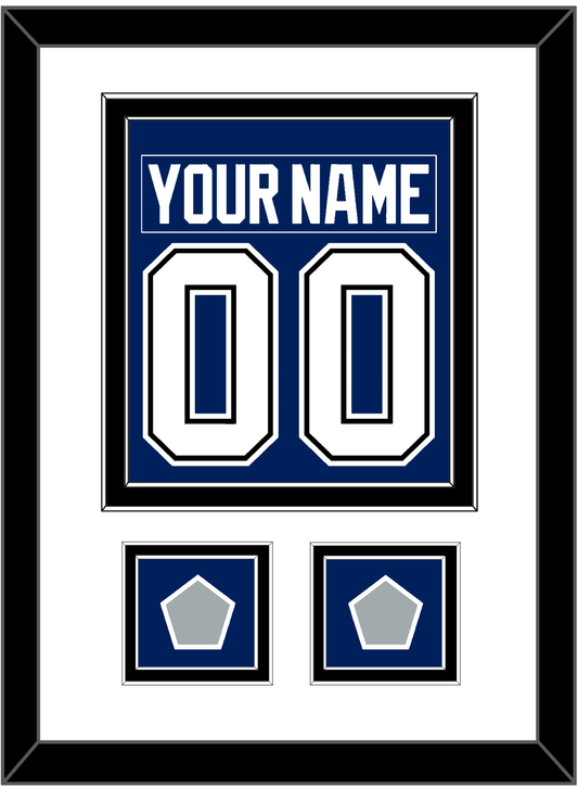 Tampa Bay Nameplate & Number (Back) Combined With 2020 & 2021 Stanley Cup Finals Patches - Home Blue - Signature Tier 1