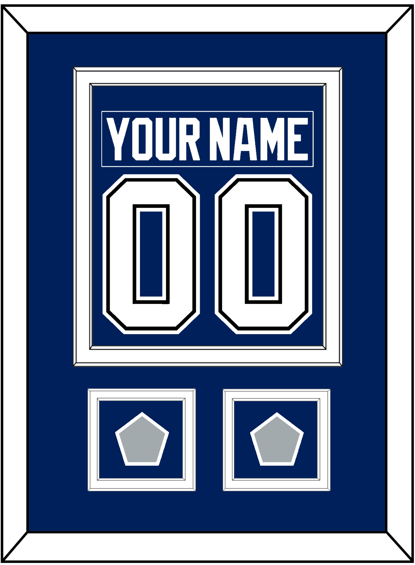Tampa Bay Nameplate & Number (Back) Combined With 2020 & 2021 Stanley Cup Champions Patches - Home Blue - Signature Tier 2