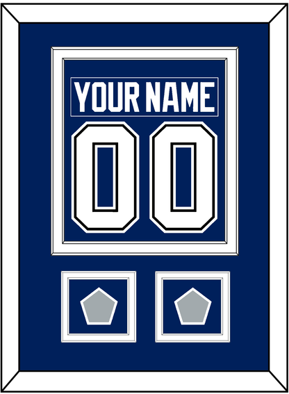 Tampa Bay Nameplate & Number (Back) Combined With 2020 & 2021 Stanley Cup Champions Patches - Home Blue - Signature Tier 2