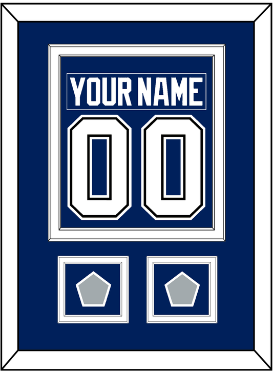Tampa Bay Nameplate & Number (Back) Combined With 2020 & 2021 Stanley Cup Finals Patches - Home Blue - Signature Tier 2