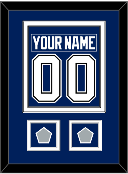 Tampa Bay Nameplate & Number (Back) Combined With 2020 & 2021 Stanley Cup Champions Patches - Home Blue - Signature Tier 2