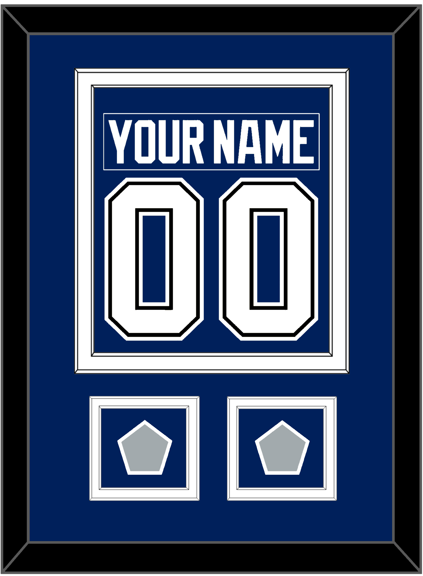 Tampa Bay Nameplate & Number (Back) Combined With 2020 & 2021 Stanley Cup Finals Patches - Home Blue - Signature Tier 2