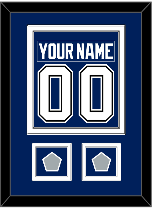 Tampa Bay Nameplate & Number (Back) Combined With 2020 & 2021 Stanley Cup Finals Patches - Home Blue - Signature Tier 2