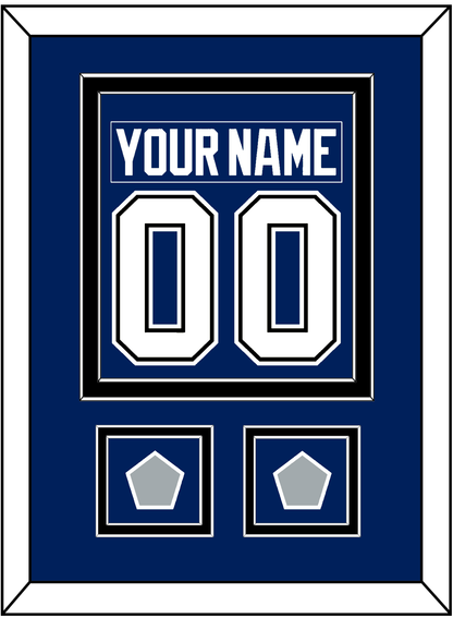 Tampa Bay Nameplate & Number (Back) Combined With 2020 & 2021 Stanley Cup Champions Patches - Home Blue - Signature Tier 3