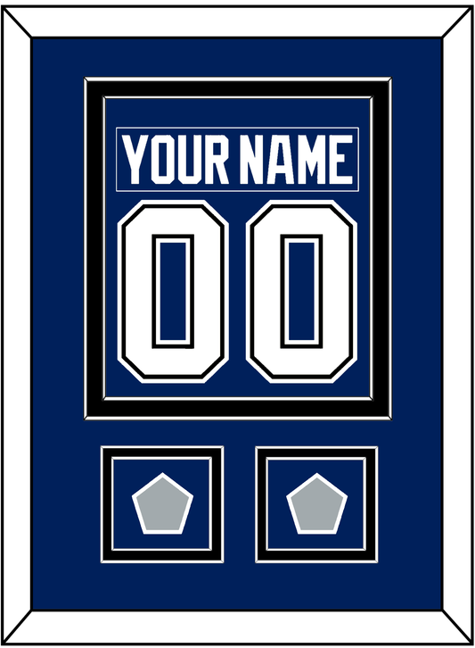 Tampa Bay Nameplate & Number (Back) Combined With 2020 & 2021 Stanley Cup Champions Patches - Home Blue - Signature Tier 3