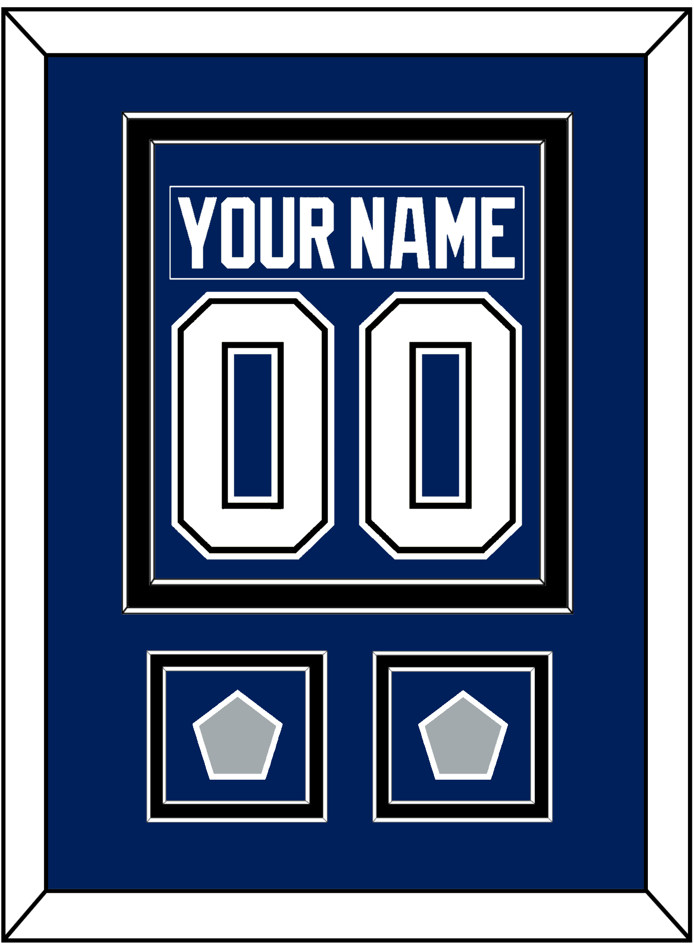 Tampa Bay Nameplate & Number (Back) Combined With 2020 & 2021 Stanley Cup Finals Patches - Home Blue - Signature Tier 3