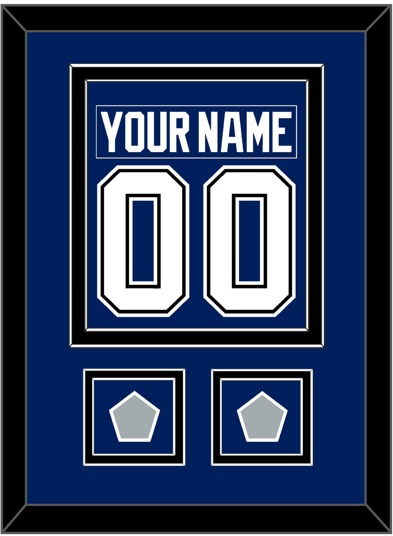 Tampa Bay Nameplate & Number (Back) Combined With 2020 & 2021 Stanley Cup Champions Patches - Home Blue - Signature Tier 3