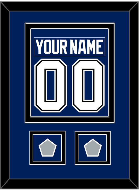 Tampa Bay Nameplate & Number (Back) Combined With 2020 & 2021 Stanley Cup Champions Patches - Home Blue - Signature Tier 3