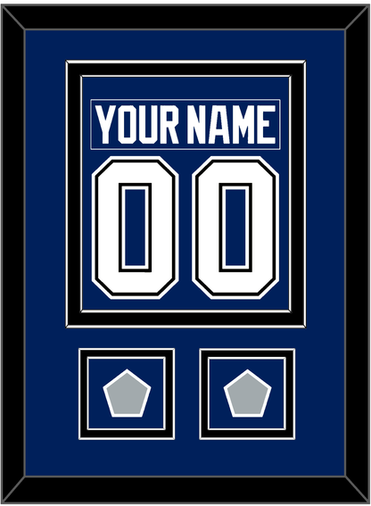Tampa Bay Nameplate & Number (Back) Combined With 2020 & 2021 Stanley Cup Finals Patches - Home Blue - Signature Tier 3