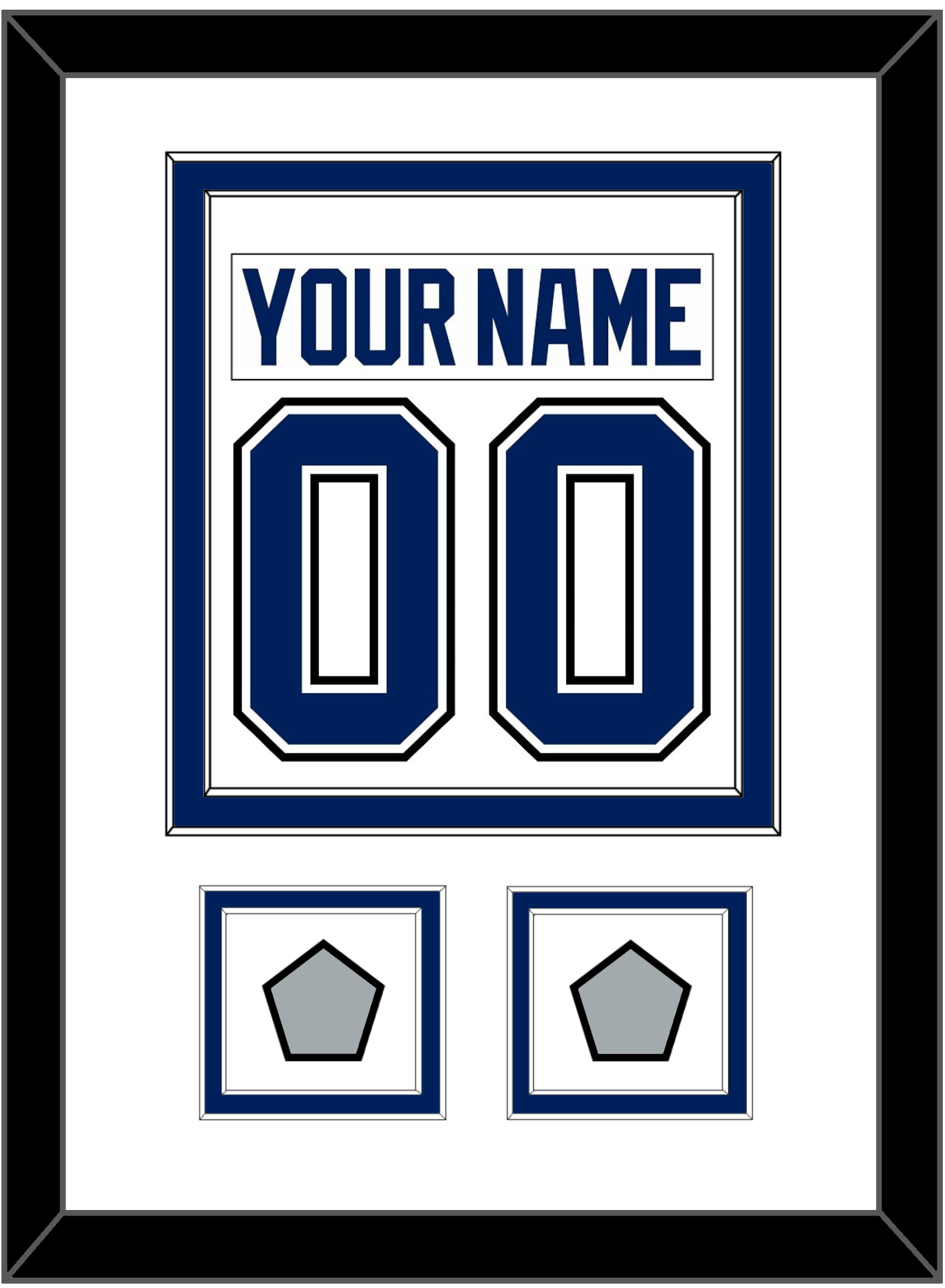 Tampa Bay Nameplate & Number (Back) Combined With 2020 & 2021 Stanley Cup Champions Patches - Road White - Signature Tier 1
