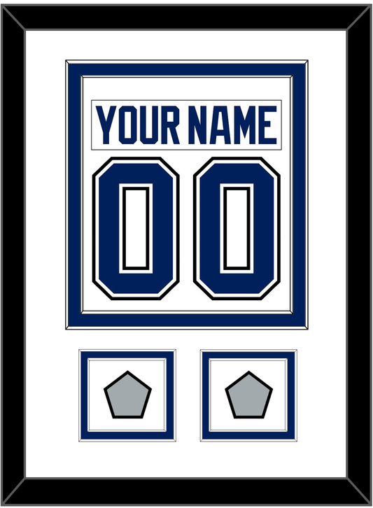 Tampa Bay Nameplate & Number (Back) Combined With 2020 & 2021 Stanley Cup Champions Patches - Road White - Signature Tier 1