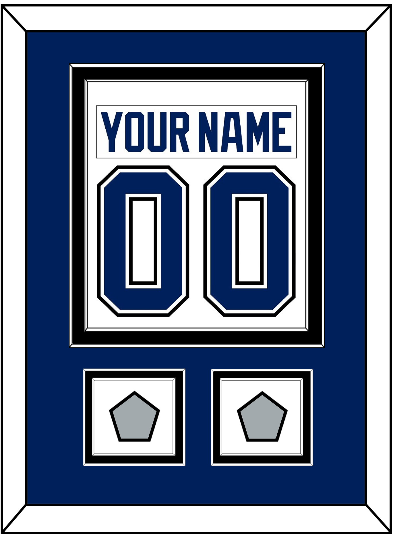 Tampa Bay Nameplate & Number (Back) Combined With 2020 & 2021 Stanley Cup Champions Patches - Road White - Signature Tier 2