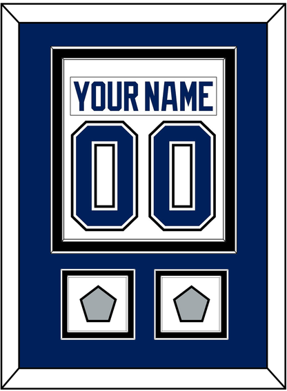Tampa Bay Nameplate & Number (Back) Combined With 2020 & 2021 Stanley Cup Champions Patches - Road White - Signature Tier 2