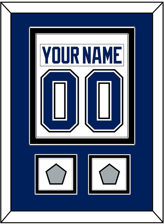 Tampa Bay Nameplate & Number (Back) Combined With 2020 & 2021 Stanley Cup Champions Patches - Road White - Signature Tier 2