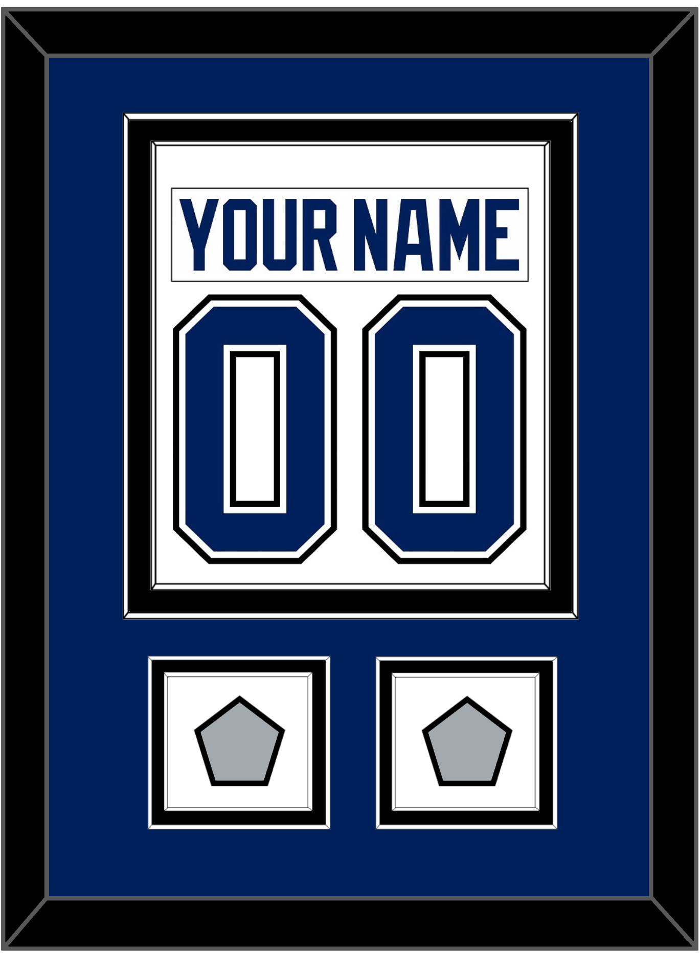 Tampa Bay Nameplate & Number (Back) Combined With 2020 & 2021 Stanley Cup Finals Patches - Road White - Signature Tier 2