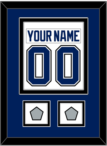 Tampa Bay Nameplate & Number (Back) Combined With 2020 & 2021 Stanley Cup Finals Patches - Road White - Signature Tier 2