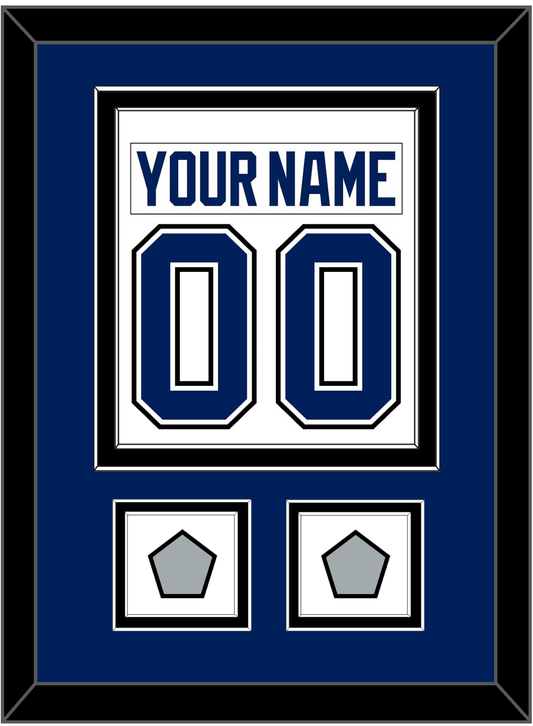 Tampa Bay Nameplate & Number (Back) Combined With 2020 & 2021 Stanley Cup Finals Patches - Road White - Signature Tier 2