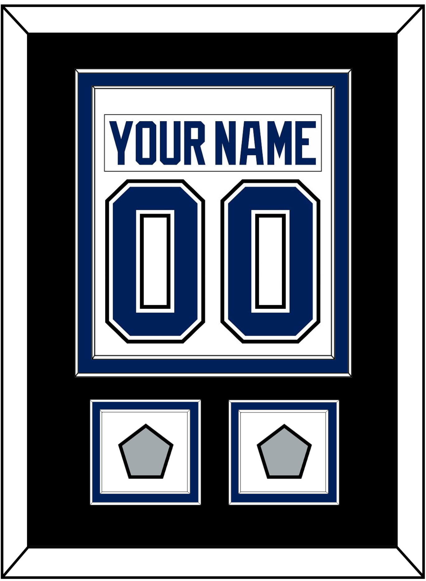 Tampa Bay Nameplate & Number (Back) Combined With 2020 & 2021 Stanley Cup Finals Patches - Road White - Signature Tier 3