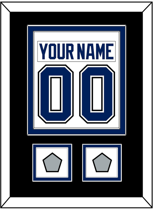 Tampa Bay Nameplate & Number (Back) Combined With 2020 & 2021 Stanley Cup Finals Patches - Road White - Signature Tier 3