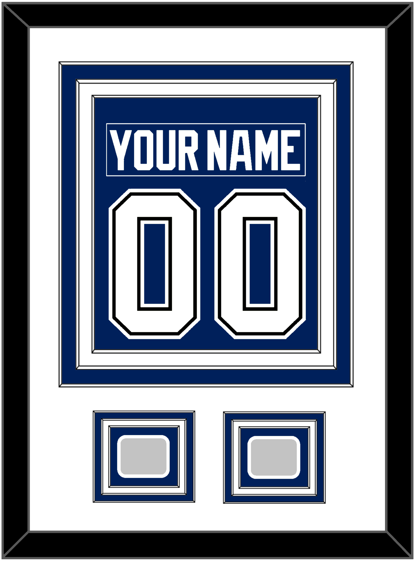 Tampa Bay Nameplate & Number (Back) Combined With 2020 & 2021 Stanley Cup Champions Patches - Home Blue - Premier Tier 1