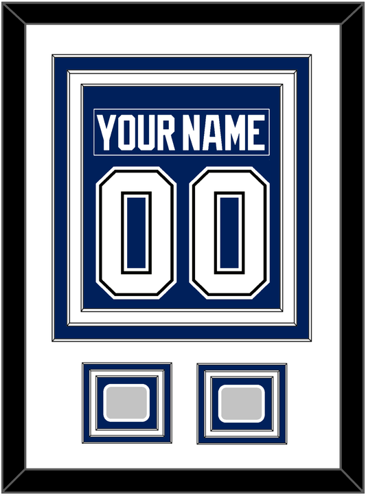 Tampa Bay Nameplate & Number (Back) Combined With 2020 & 2021 Stanley Cup Finals Patches - Home Blue - Premier Tier 1