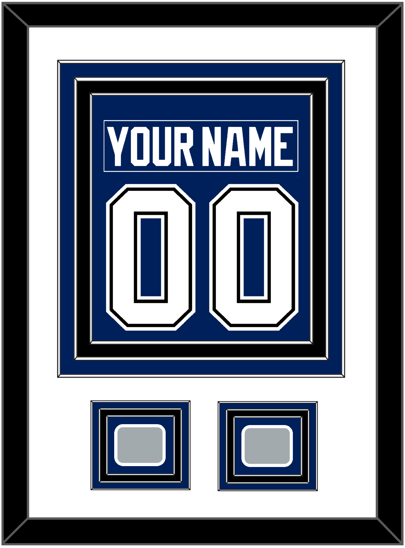 Tampa Bay Nameplate & Number (Back) Combined With 2020 & 2021 Stanley Cup Champions Patches - Home Blue - Premier Tier 2