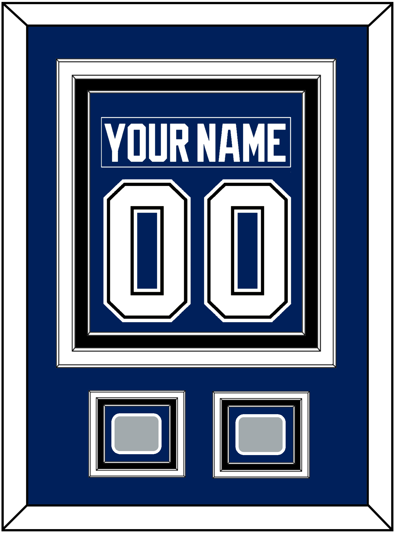Tampa Bay Nameplate & Number (Back) Combined With 2020 & 2021 Stanley Cup Champions Patches - Home Blue - Premier Tier 3