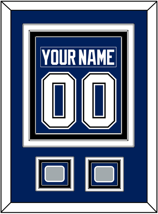 Tampa Bay Nameplate & Number (Back) Combined With 2020 & 2021 Stanley Cup Champions Patches - Home Blue - Premier Tier 3