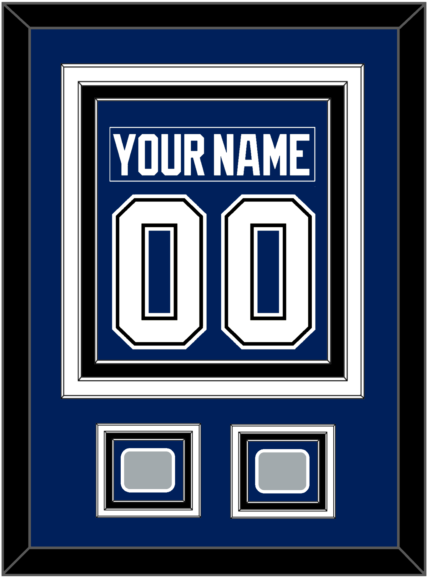 Tampa Bay Nameplate & Number (Back) Combined With 2020 & 2021 Stanley Cup Finals Patches - Home Blue - Premier Tier 3