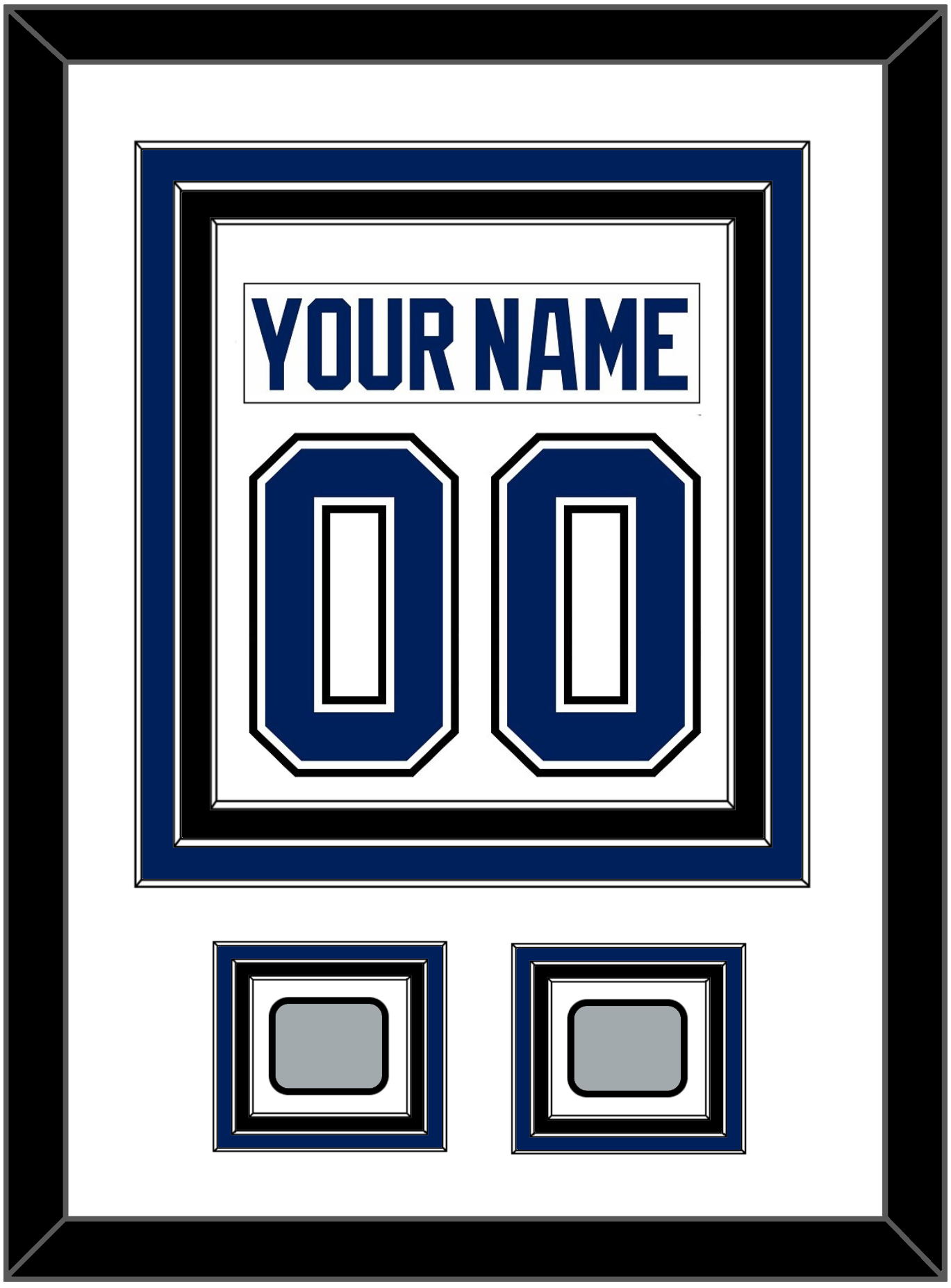 Tampa Bay Nameplate & Number (Back) Combined With 2020 & 2021 Stanley Cup Finals Patches - Road White - Premier Tier 1