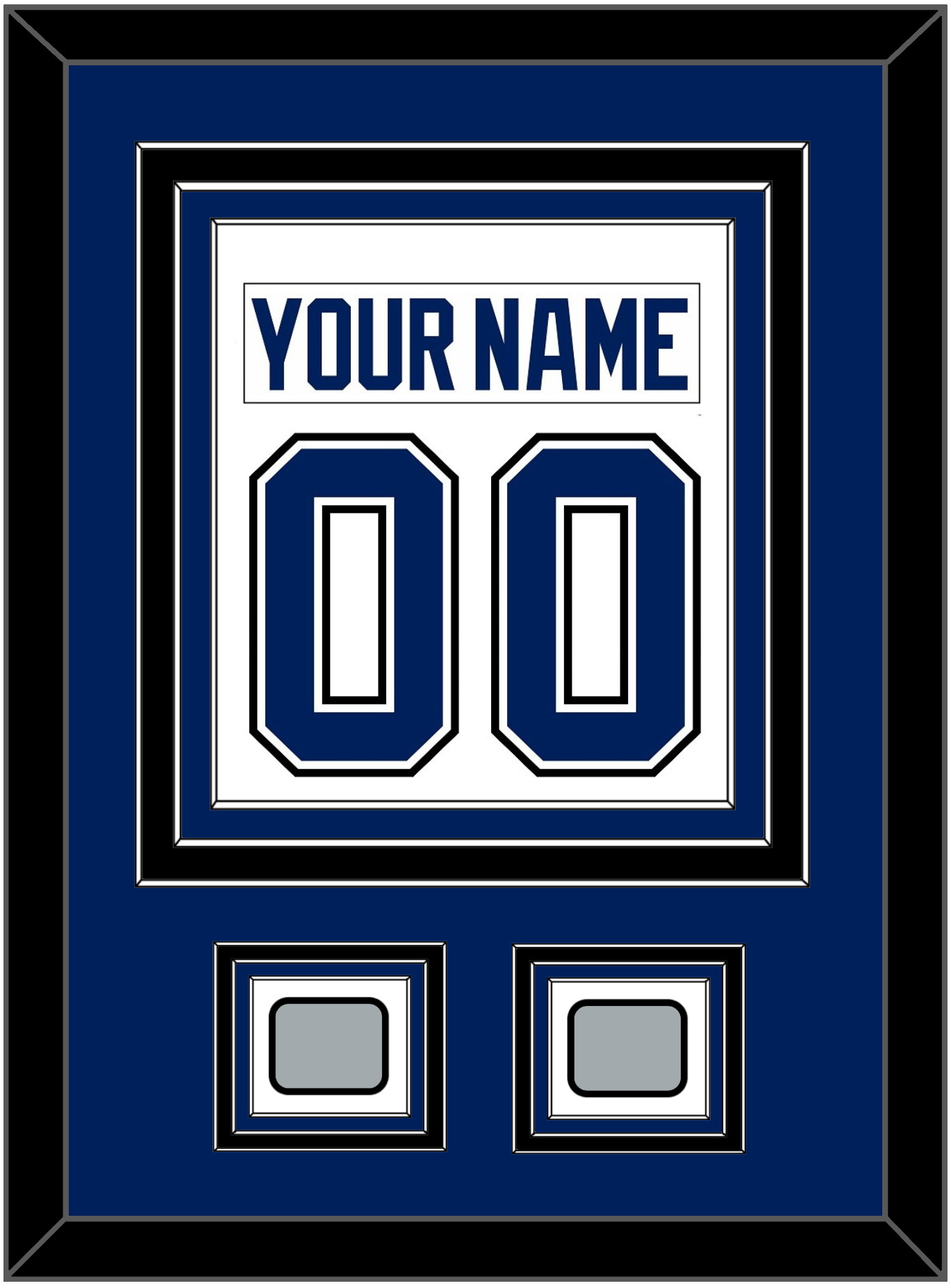 Tampa Bay Nameplate & Number (Back) Combined With 2020 & 2021 Stanley Cup Finals Patches - Road White - Premier Tier 2