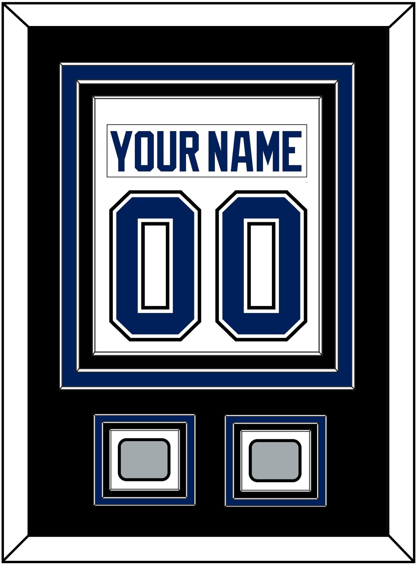 Tampa Bay Nameplate & Number (Back) Combined With 2020 & 2021 Stanley Cup Champions Patches - Road White - Premier Tier 3