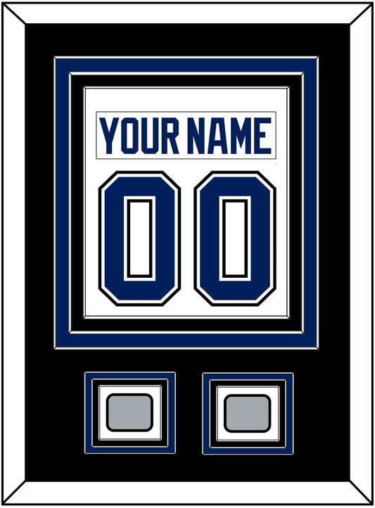 Tampa Bay Nameplate & Number (Back) Combined With 2020 & 2021 Stanley Cup Finals Patches - Road White - Premier Tier 3