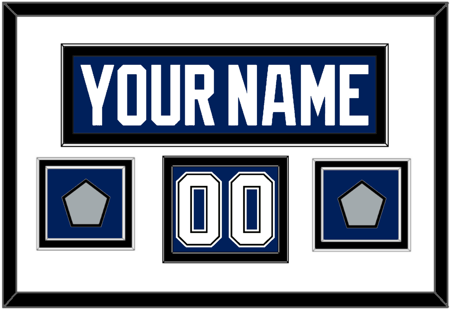 Tampa Bay Nameplate & Number (Shoulder) With 2020 & 2021 Stanley Cup Finals Patches - Home Blue - Signature Tier 1