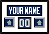 Tampa Bay Nameplate & Number (Shoulder) With 2020 & 2021 Stanley Cup Finals Patches - Home Blue - Double Mat 1