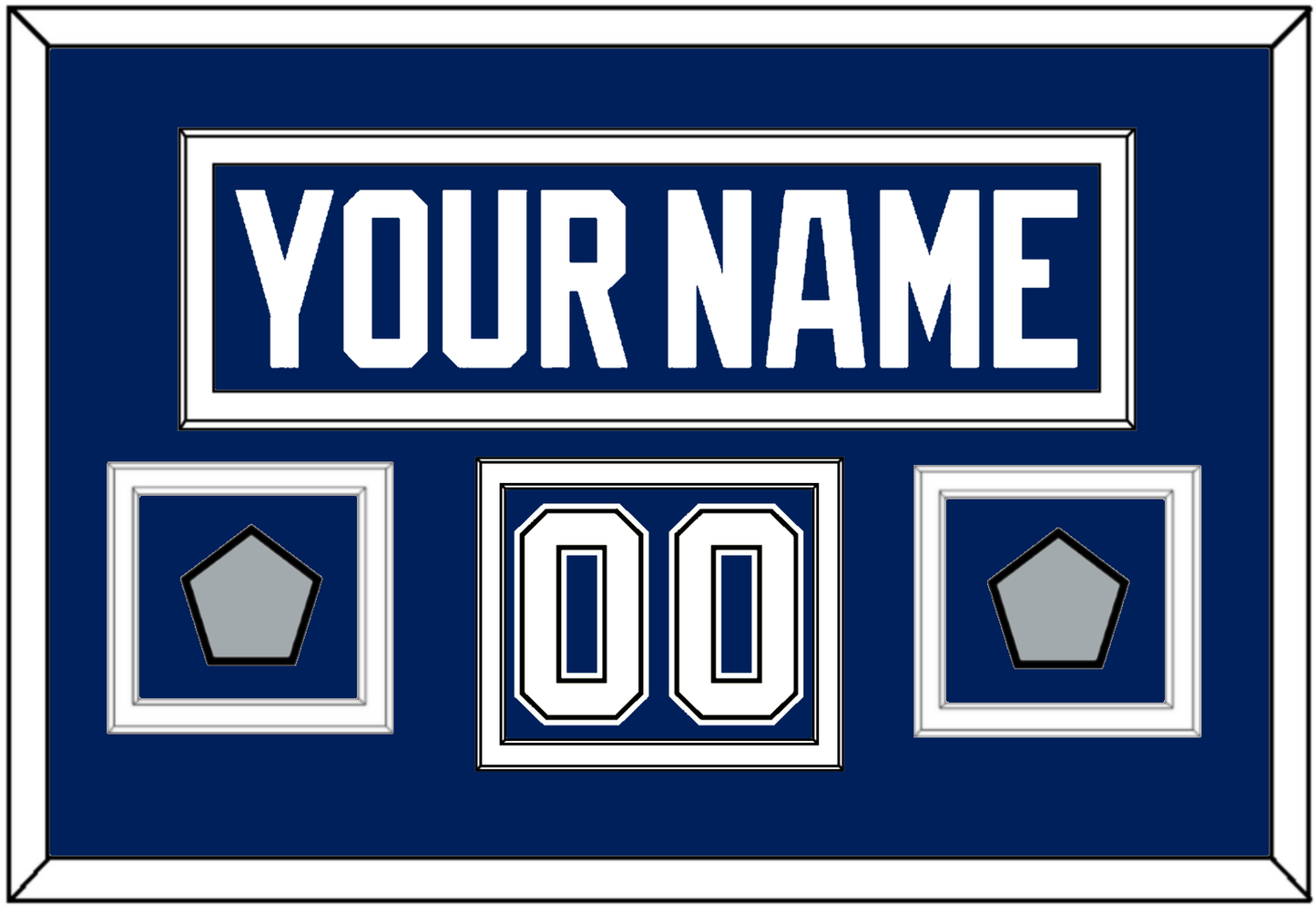 Tampa Bay Nameplate & Number (Shoulder) With 2020 & 2021 Stanley Cup Champions Patches - Home Blue - Signature Tier 2
