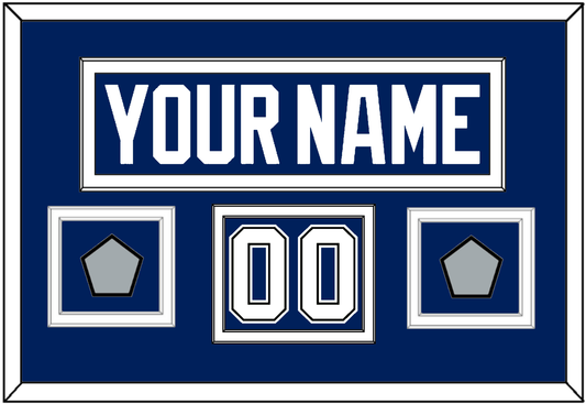Tampa Bay Nameplate & Number (Shoulder) With 2020 & 2021 Stanley Cup Finals Patches - Home Blue - Signature Tier 2