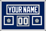 Tampa Bay Nameplate & Number (Shoulder) With 2020 & 2021 Stanley Cup Finals Patches - Home Blue - Double Mat 2